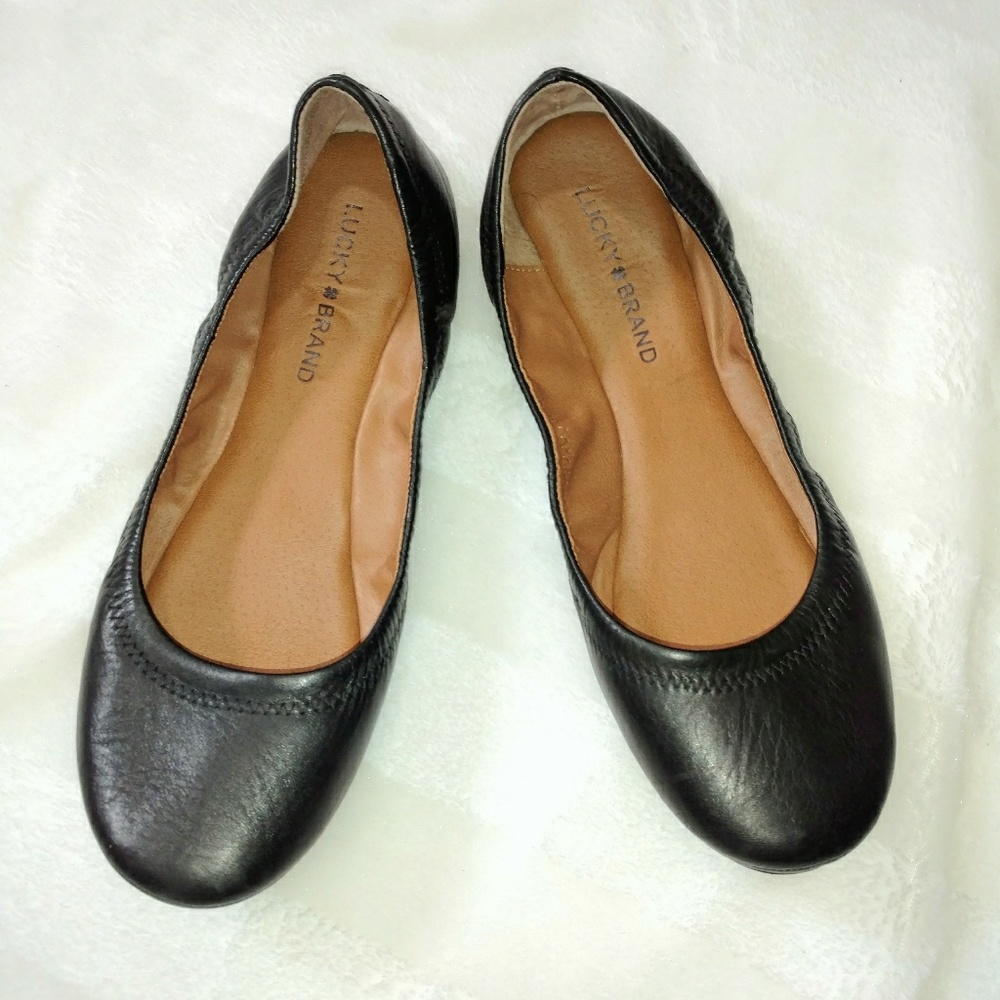 Lucky Brand black leather ballet flats size 8